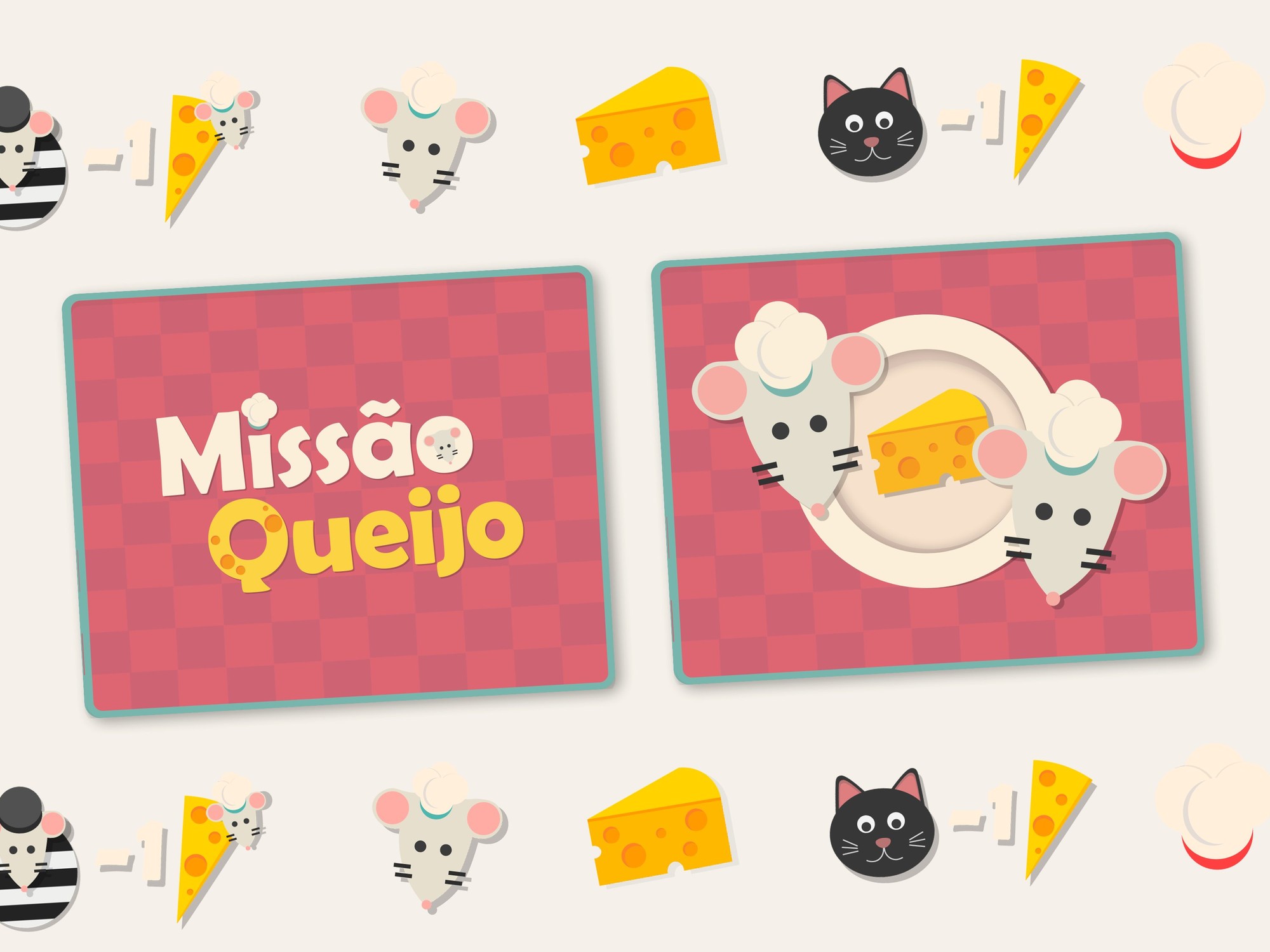 Logótipo Missão Queijo e sistema de ilustração