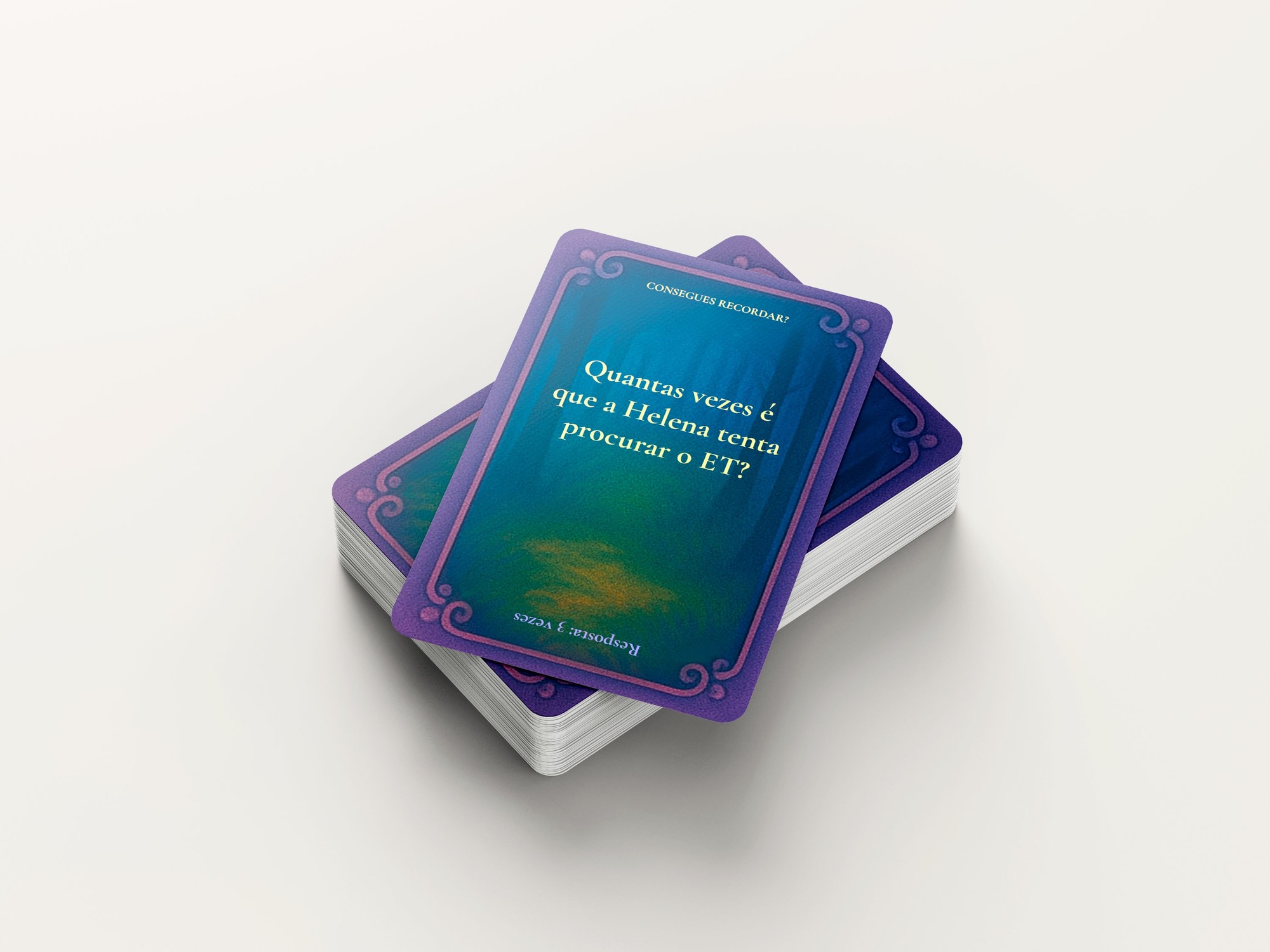 Cartas de desafio e adivinha do jogo